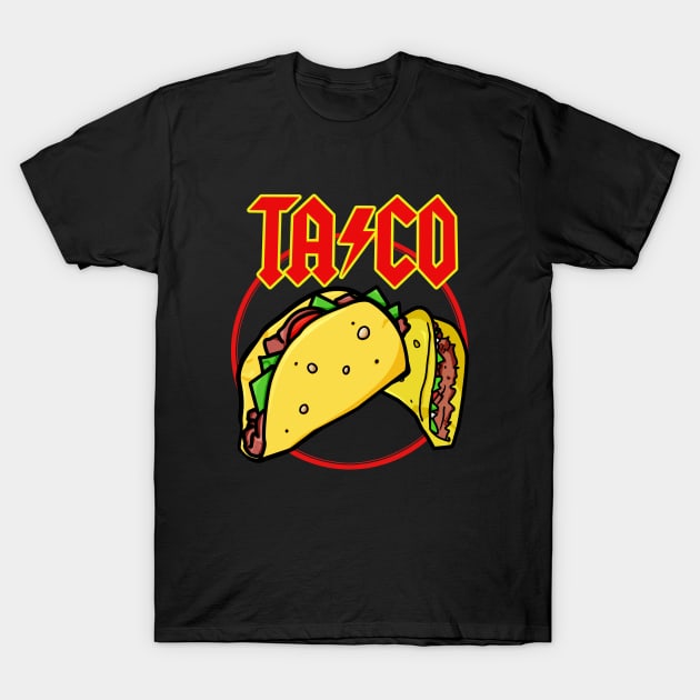 Taco AC⚡DC T-Shirt by JamesCMarshall